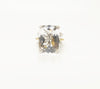 Designer White Crystal Ring In Silver And 14k Yellow Gold