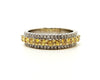 Triple Row Yellow & White Diamond Eternity Ring  In 14k White/Yellow Gold