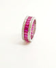 Ruby Baguette And Diamond Ring In 14k White Gold Ad No 2801