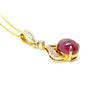 Oval Uncut Ruby Pendant With Diamond Bail In 14k Yellow Gold