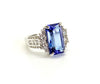 Extraordinary Collection: Tanzanite And Diamond Ring In 14k White Gold(AD NO 2792)