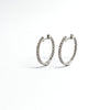 Oval Shape Double Prong Diamond Hoop Earrings