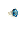 WHEATON RING WITH LONDON TOPAZ AND DIAMONDS SIL-RNG-59
