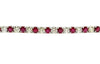 Alternating Size Ruby and Diamond Bracelet in 14k White Gold