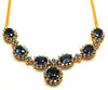Blue Sapphire And Diamond 7 Stone Cluster Necklace Ad No.0649