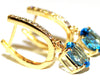 Oval Blue Topaz Diamond Hoop Drop Earring AD No. 1089