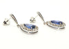 Large Blue Sapphire(ceylon)Diamond Cluster Drop Earring Ad No. 1021