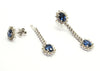 Halo Blue Sapphire And Diamond Dangle Earring Ad No. 0793