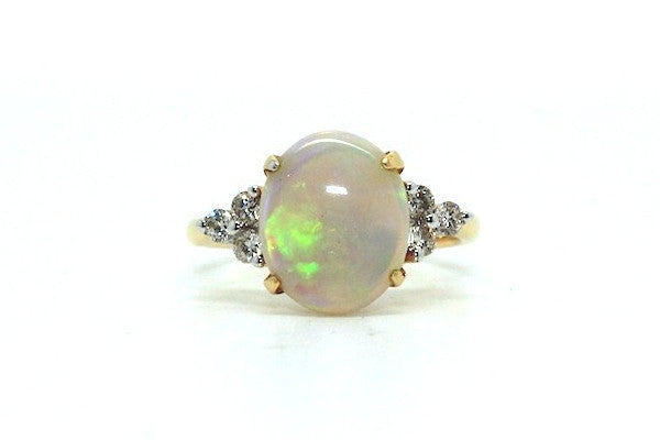 Opal And 6 Diamond Ring Ad No.0378