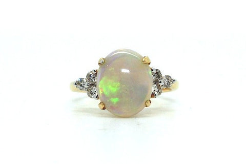 Opal And 6 Diamond Ring Ad No.0378