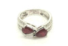 Ruby And Diamond Double Snake Head Ring Ad No.0396