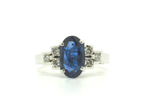 Blue Sapphire & Diamond Channel Ring Ad No. 0479
