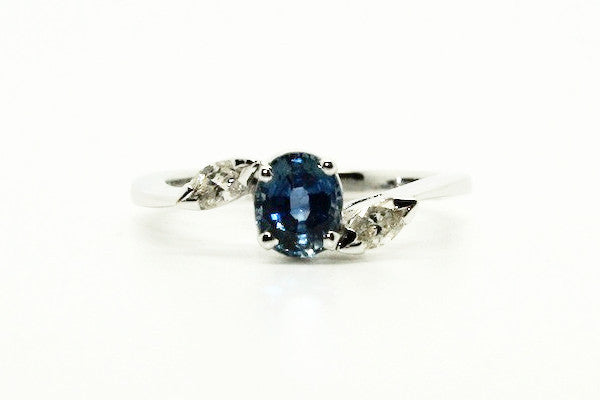 Blue Sapphire And Marque Diamond Ring Ad No.1129
