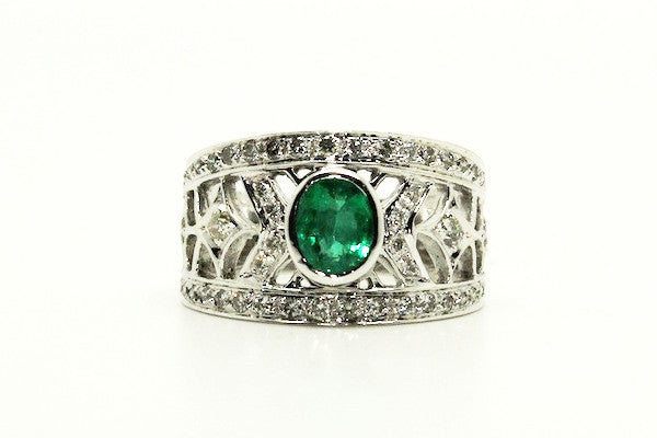 Emerald & Diamond Jali Ring AD No. 0311