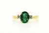 Emerald And Diamond Classic 3 Stone Ring Ad No. 0341
