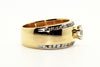 Six Prong Chanel Bordered Yellow Gold Ring AD No. 0807