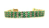 Emerald And Diamond Triple Row  Bracelet/Item Code: BR 3