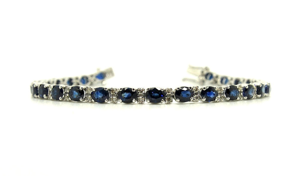 Blue Sapphire And Diamond Tennis Bracelet Ad No.1057