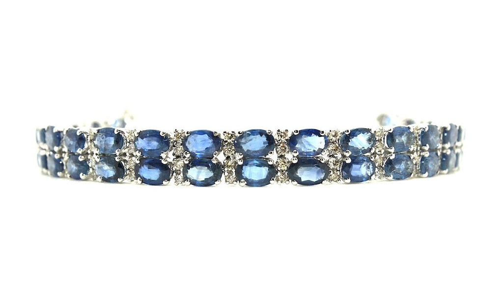 Double Row Sapphire & Diamond Bracelet