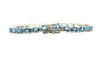 Blue Topaz and Cubic Zirconia Bracelet in Sterling Silver