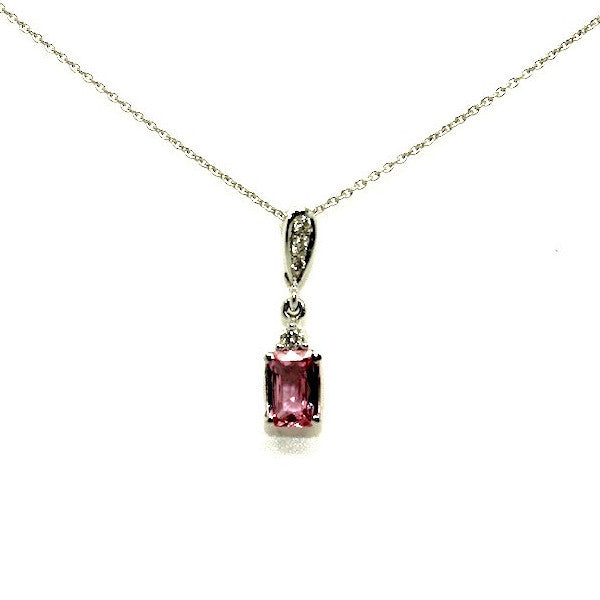 Pink Sapphire (Emd) And Diamond Classic Pendant AD No. 0583