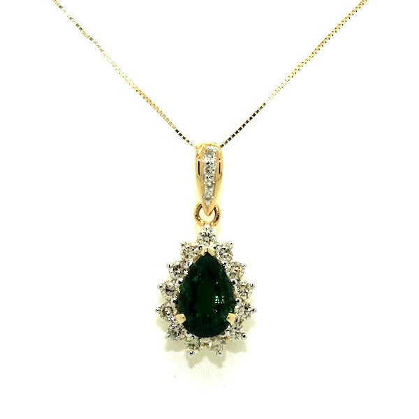 Emerald & Diamond Drop Pendant-clustered AD No. 0963