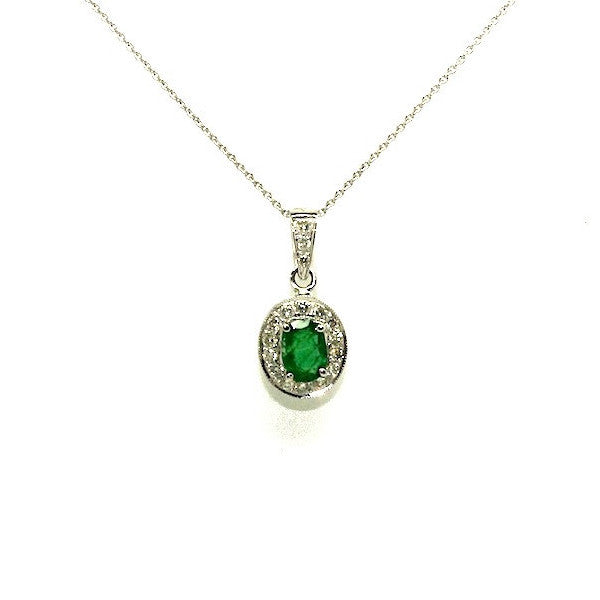 Emerald And Diamond Pave Cluster Pendant AD No. 0511