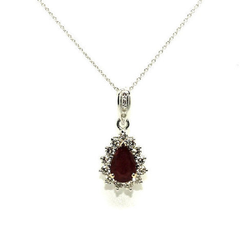 Ruby & Diamond Drop Pendant-clustered Ad No. 0965