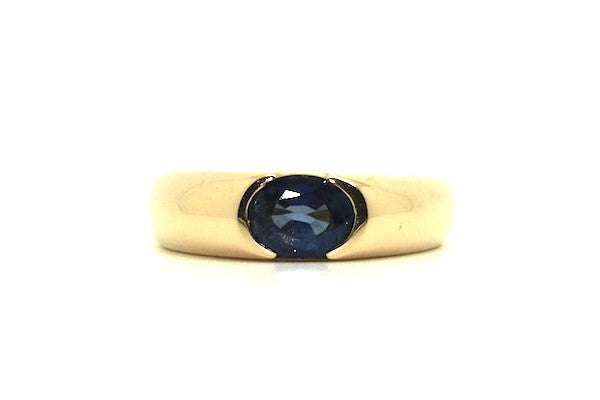 Blue Sapphire Unisex Flat Ring Ad No.0282