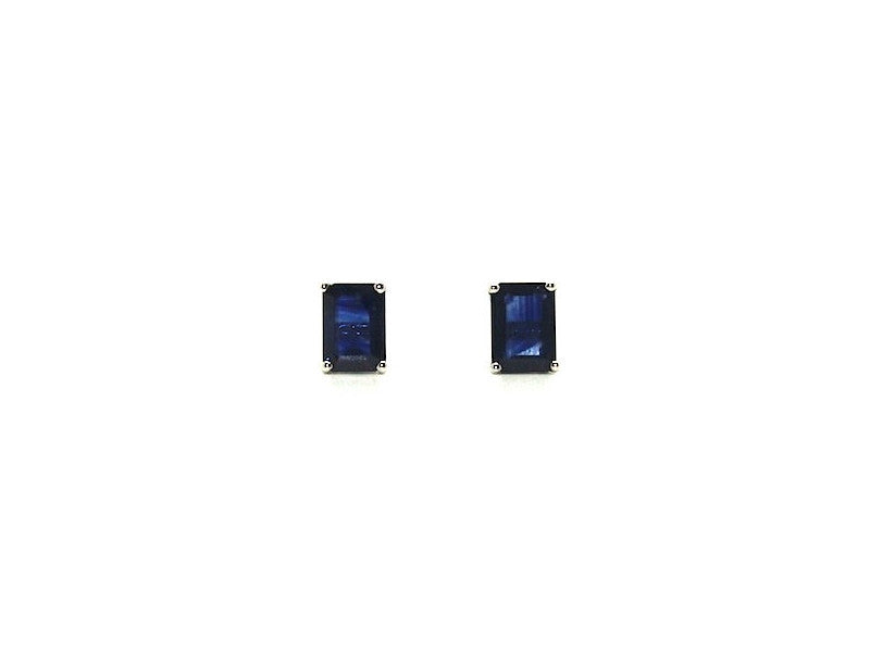 Blue Sapphire Stud Emd Cut Ad No.058 (5/7mm )