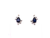 Blue Sapphire And Bezel Diamond Drop Earring Ad No.029 (6/8mm)