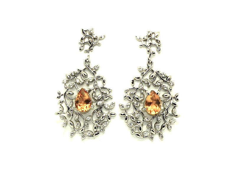 Citrine And White Sapphire Artistic Earring