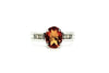 Citrine And Fancy Brown Baquette Diamond Silver Ring
