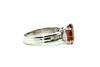 Citrine And Fancy Brown Baquette Diamond Silver Ring