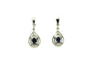 Blue Sapphire And Diamond Double Wire Dangling Earring Ad No.0892