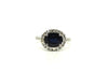 Blue Sapphire And Diamond Halo Ring Ad No.1047