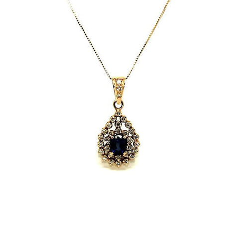 Blue Sapphire And Diamond Double Clustered Ad No.0597