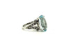 Aquamarine And Diamond Split-cart Ring Ad No.0419