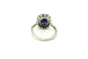 Blue Sapphire And Diamond Halo Ring Ad No.0477