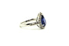 Ceylon Sapphire & Diamond Drop Halo Ring/ Item Code: RNG 15