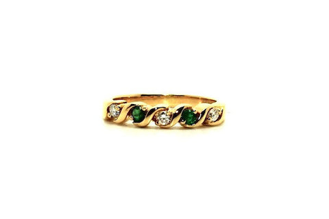 Emerald & Diamond S Style Ring Ad No.0319