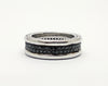 PAVÉ BAND IN STERLING SILVER WITH BLACK DIAMONDS SIL-RNG-066