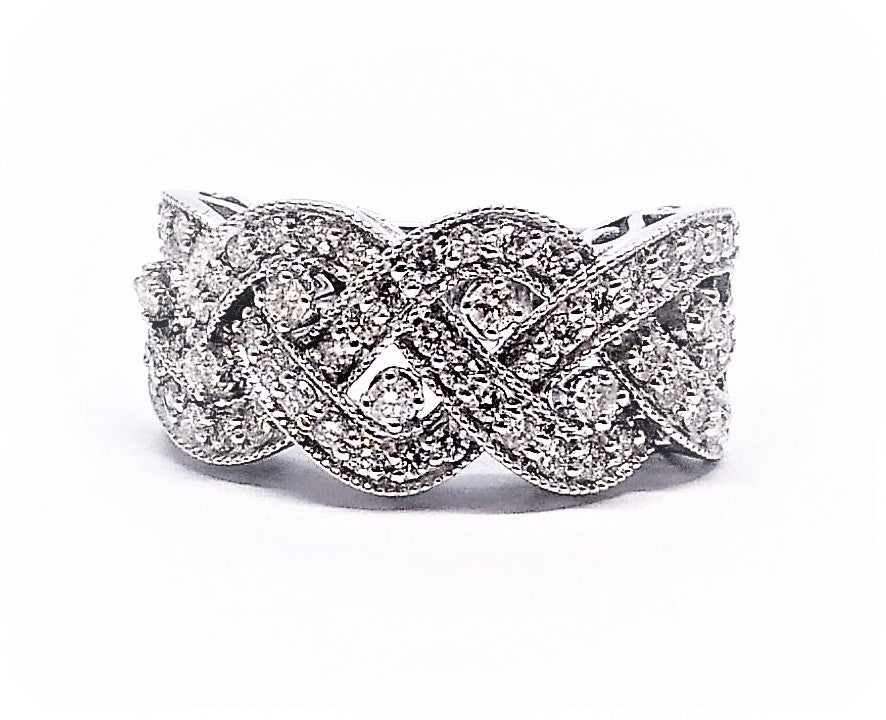 Infinity Twist Micropavé Diamond Engagement Ring RNG-166