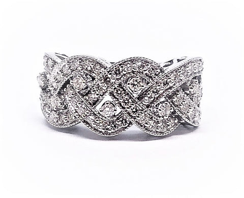Infinity Twist Micropavé Diamond Engagement Ring RNG-166