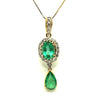Emerald And Diamond Double Drop Pendant Ad No.0875