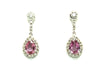 Pink Sapphire And Diamond Halo Drop Earring Ad No. 0987