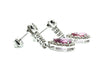 Pink Sapphire And Diamond Halo Drop Earring Ad No. 0987