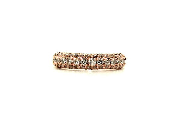 Three Dimensional Diamond Band In Rose Gold