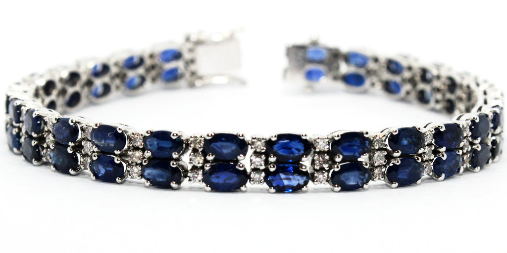 Double Row Sapphire & Diamond Bracelet Ad No. 1024