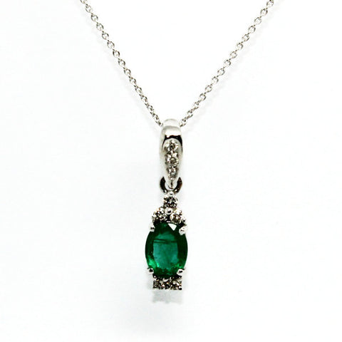 Emerald & Double Diamond Station Pendant Ad No.0613